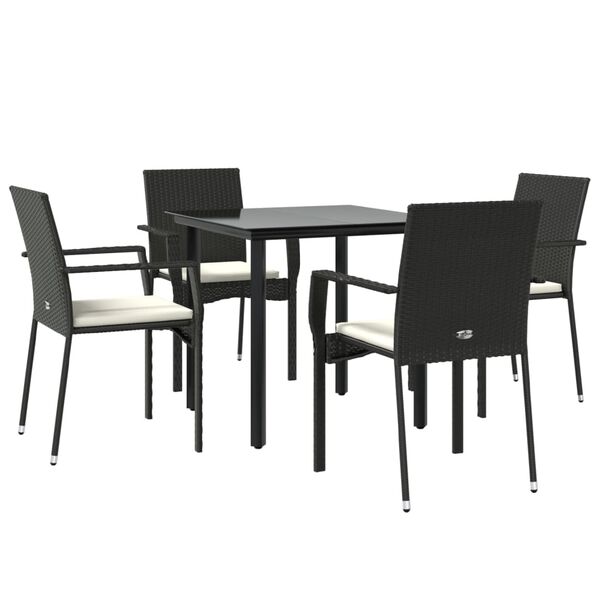 vidaXL Garden Dining Set Black