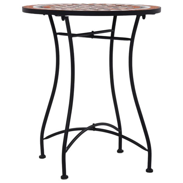vidaXL Table Brown, black, cream Powder-coated iron, ceramic Medium