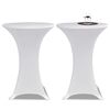vidaXL Table Cover Set of 2 White 90% Polyester, 10% Elastane Ø 23.6 in