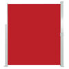 vidaXL Side Awning Red and Grey Polyester, Powder-coated steel