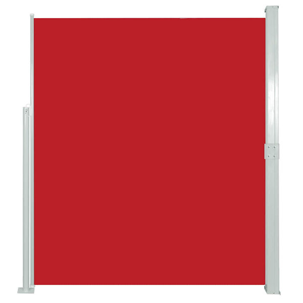 vidaXL Side Awning Red and Grey Polyester, Powder-coated steel