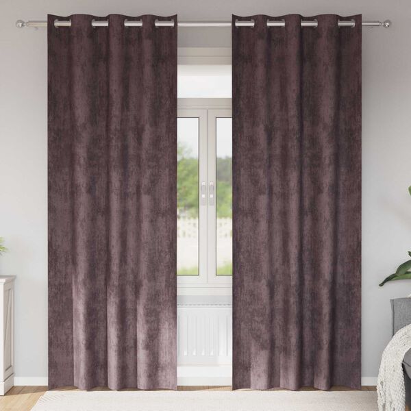 vidaXL Velvet Curtains 2 pcs Brown 102.36 x 55.12 in Velvet