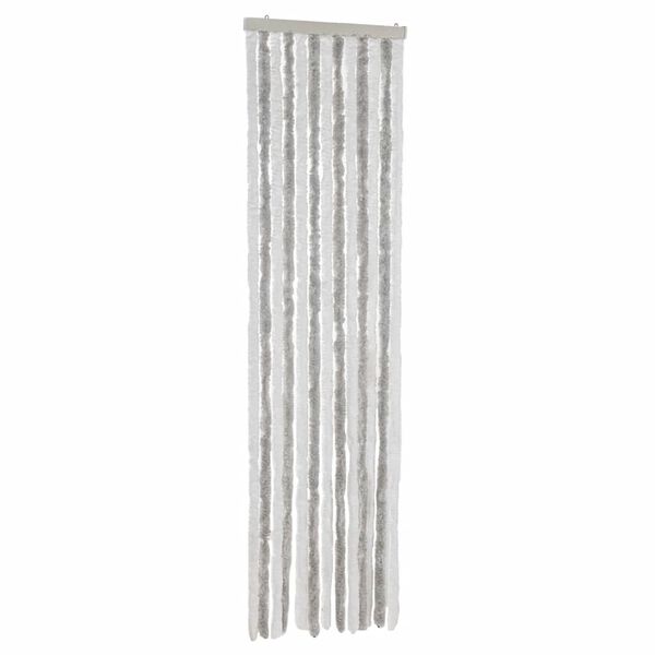 vidaXL Fly Curtain Light Grey and White 22.0x72.8" Chenille