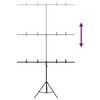 vidaXL T-Shape Background Stand Black 59.4 x 23.6 x (27.6-78.7) "