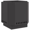 vidaXL Smokeless Fire Pit Black 18.90 x 18.90 x 20.08 in Steel