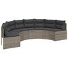 vidaXL Patio Sofa Half-Round Gray Poly Rattan PE rattan Large