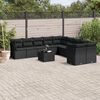 vidaXL Garden Sofa Set Black PE rattan, powder-coated steel, tempered glass