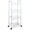 vidaXL Storage Trolley 4-Tier Transparent 14.6x11.0x37.4" Acrylic