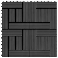 vidaXL 11 pcs Decking Tiles WPC 11.8"x11.8" 1 sqm Black
