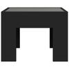 vidaXL Coffee Table with Infinity LED Black 15.7x15.7x11.8"