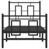vidaXL Bed Frame Black Powder-Coated Steel Small Single Bed Frame
