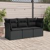 vidaXL Garden Sofa Set Black PE rattan Medium Modular