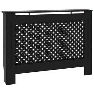 vidaXL Radiator Cover Black 44.1"x7.5"x32.1" MDF
