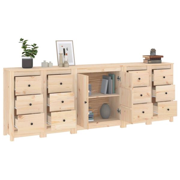 vidaXL Sideboard Wooden Solid pine wood