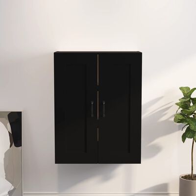vidaXL Hanging Wall Cabinet Black 27.4"x12.8"x35.4"