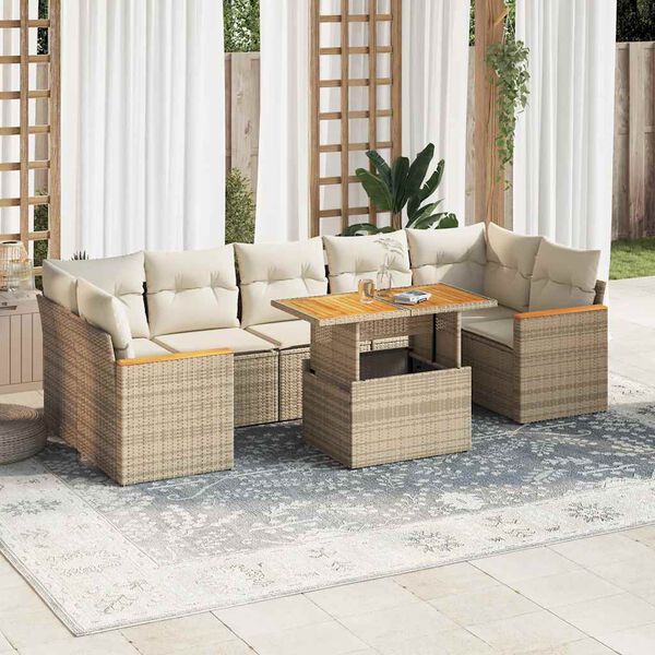 vidaXL Garden Sofa Set Beige