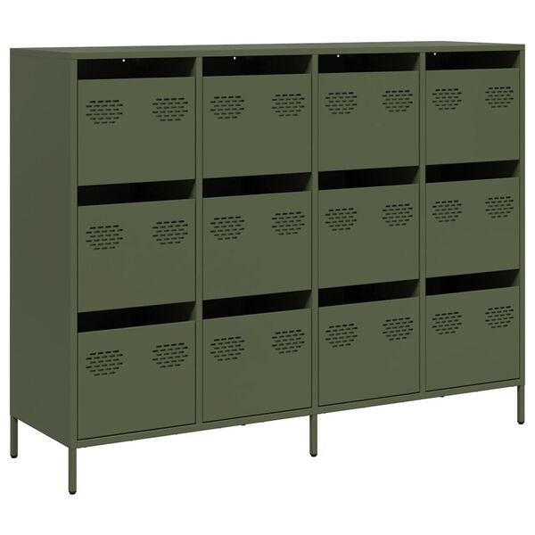 vidaXL Sideboard Olive Green Cold-rolled Steel Medium Sideboard