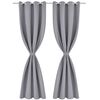 vidaXL 2 pcs Grey Blackout Curtains with Metal Rings 53.1 x 96.5"
