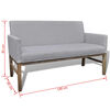 vidaXL Sofa Bench Light Grey Rubberwood, Polyester Medium Durable