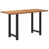 vidaXL Dining Table Light brown, Black Solid oak wood, Powder-coated steel