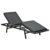 vidaXL Sunlounger Grey PE rattan Standard Adjustable Footrests