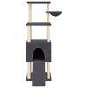 vidaXL Cat Tree Dark Grey Engineered wood, plush, sisal 60.2 in Cat Tree