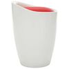 vidaXL Stool White and Red Faux Leather, Plastic Medium Stool Circular