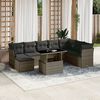 vidaXL Garden Sofa Set Grey PE Rattan Large Modular Garden Sofa Set