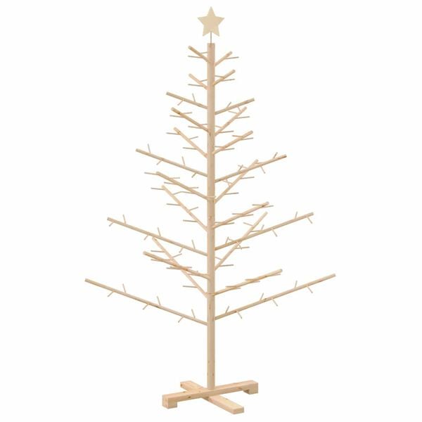 vidaXL Wooden Christmas Tree with Stand Natural 59.1" Solid pine wood