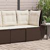 vidaXL Patio Sofa Brown PE rattan Single Adjustable Feet Patio Sofa