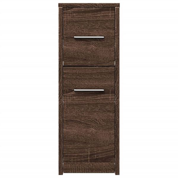 vidaXL Narrow Bathroom Cupboard Brown Oak Engineered Wood Narrow