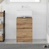 vidaXL Bathroom Cabinet with Door Artisan Oak 15.75 x 14.57 x 23.23 in