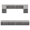 vidaXL 6 Piece TV Wall Units with LED Gray Sonoma Engineered Wood