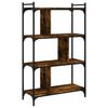 vidaXL Bookcase Smoked oak Engineered wood, metal 29.9 x 12.6 x 48.4 in