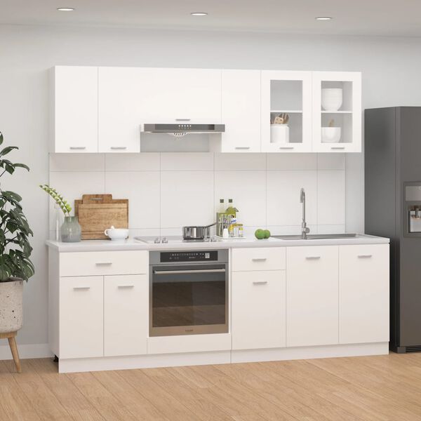 vidaXL Kitchen Cabinet Set White Engineered Wood Standard