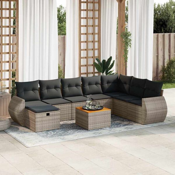 vidaXL Garden Sofa Set Grey and Brown