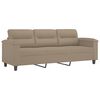 vidaXL 3-Seater Sofa with Footstool Taupe 70.9" Microfiber Fabric