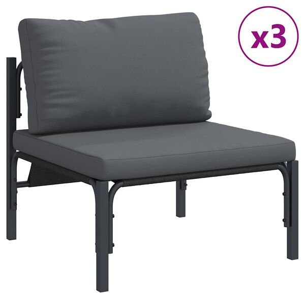 vidaXL Garden Sofa Set Anthracite Steel