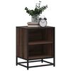 vidaXL Bedside Cabinet Brown Oak Engineered Wood, Metal Medium