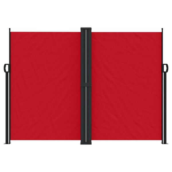 vidaXL Retractable Side Awning Red 100% Polyester with a PU Coating