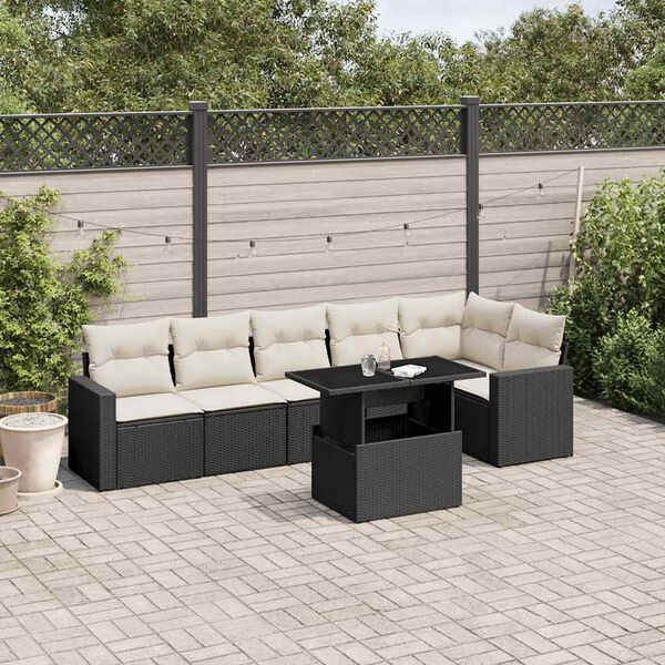 vidaXL Garden Sofa Set Black