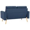 vidaXL Sofa Blue 100% Polyester fabric, solid pine wood, rubberwood