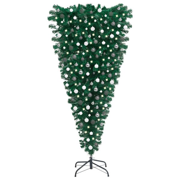 vidaXL Christmas Tree Green PVC, steel, plastic 94.5 in