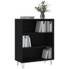 vidaXL Bookcase Black Engineered wood and metal Medium Bookcase