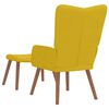 vidaXL Relaxing Chair With Stool Mustard Yellow Velvet Standard