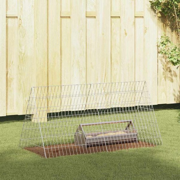 vidaXL Chicken Cage Silver 43.31 x 21.65 x 21.65 in Galvanised Steel