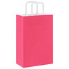 vidaXL Paper Bags 50 pcs with Handles Pink 21x11x31 cm
