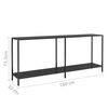 vidaXL Console Table Black Tempered Glass, Powder-Coated Steel Large