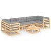 vidaXL Garden Lounge Set Natural wood Solid pinewood Large Modular