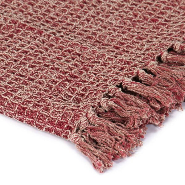 vidaXL Throw Burgundy 100% cotton 86.6 x 98.4 in Cotton Throw